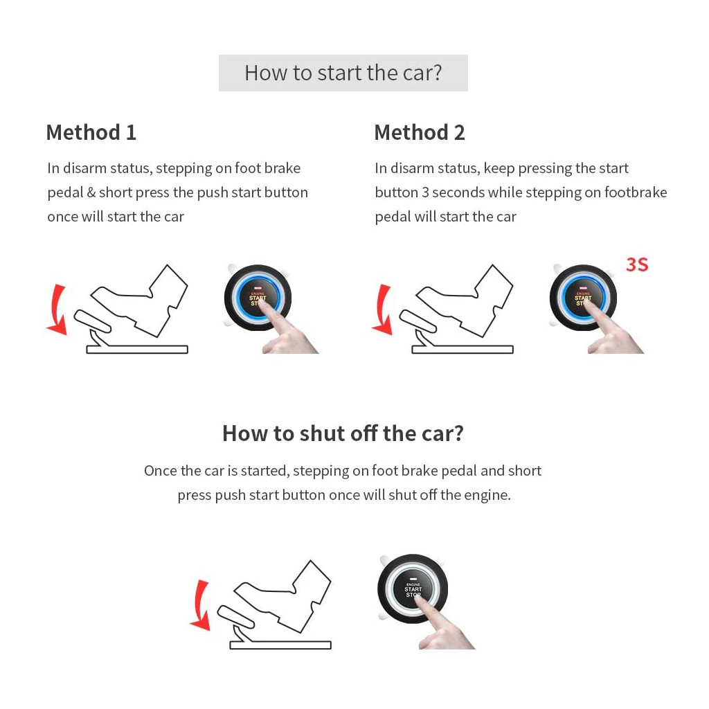 Couvercle du bouton de démarrage du moteur de voiture poussez pour démarrer  le couvercle - DIAYTAR SÉNÉGAL