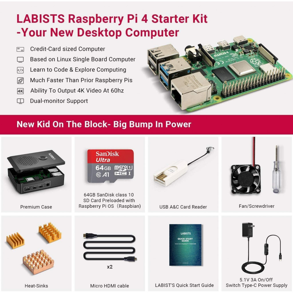 Raspberry Adaptateur Secteur Pi 4 5.1V 3A Noir