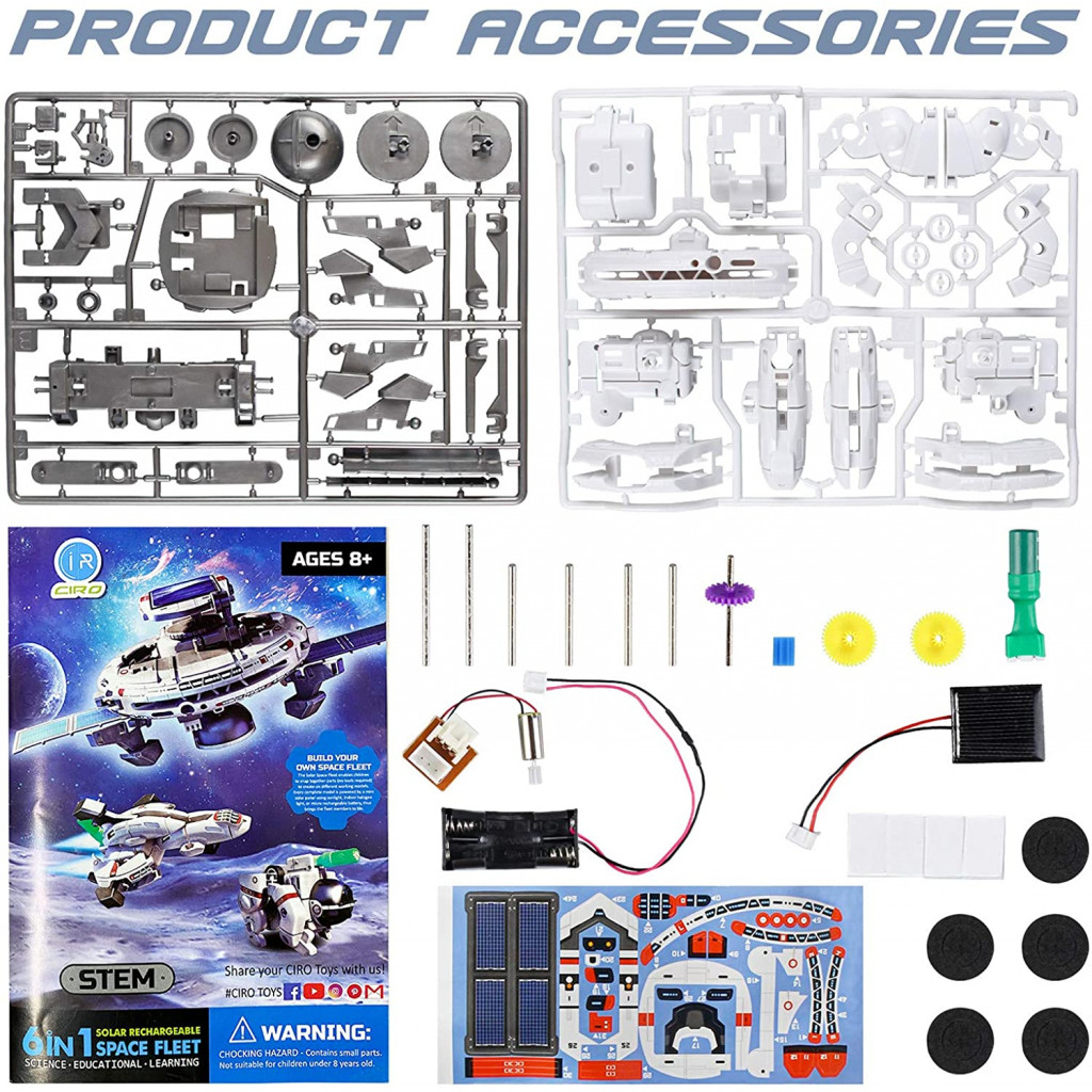 Projets CIRO STEM, 7 en 1 Robot solaire DIY Construction Jouets Kits  d'expérimentation scientifique