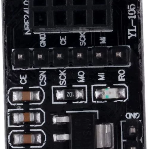 Alternative view of 1PCS NRF24L01 Wireless Transceiver Module with NRF24L01 Socket Breakout Adapter 8 Pin Plate Board Compatible with Arduino