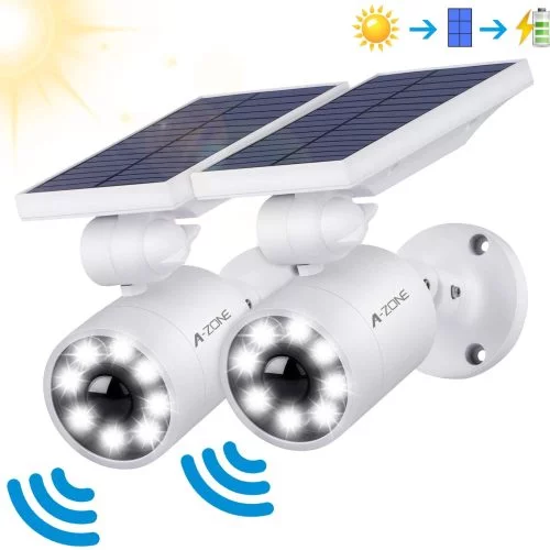 Camera solaire IP66 étanche, lumière d'inondation solaire sans fil , aluminium, paquet de 2