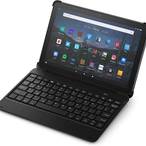 Alternative view of clavier Bluetooth conçu pour Amazon avec étui amovible en noir, pour la version 2021 de Fire HD 10 (11e génération)