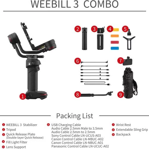 Alternative view of Zhiyun Weebill 3 Stabilisateur 3 axes - Bluetooth 5.0 - Ecran OLED
