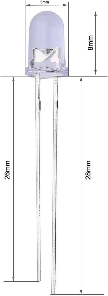 5pcs LED UV 5 mm 365 nm (20 mA) – Image 2