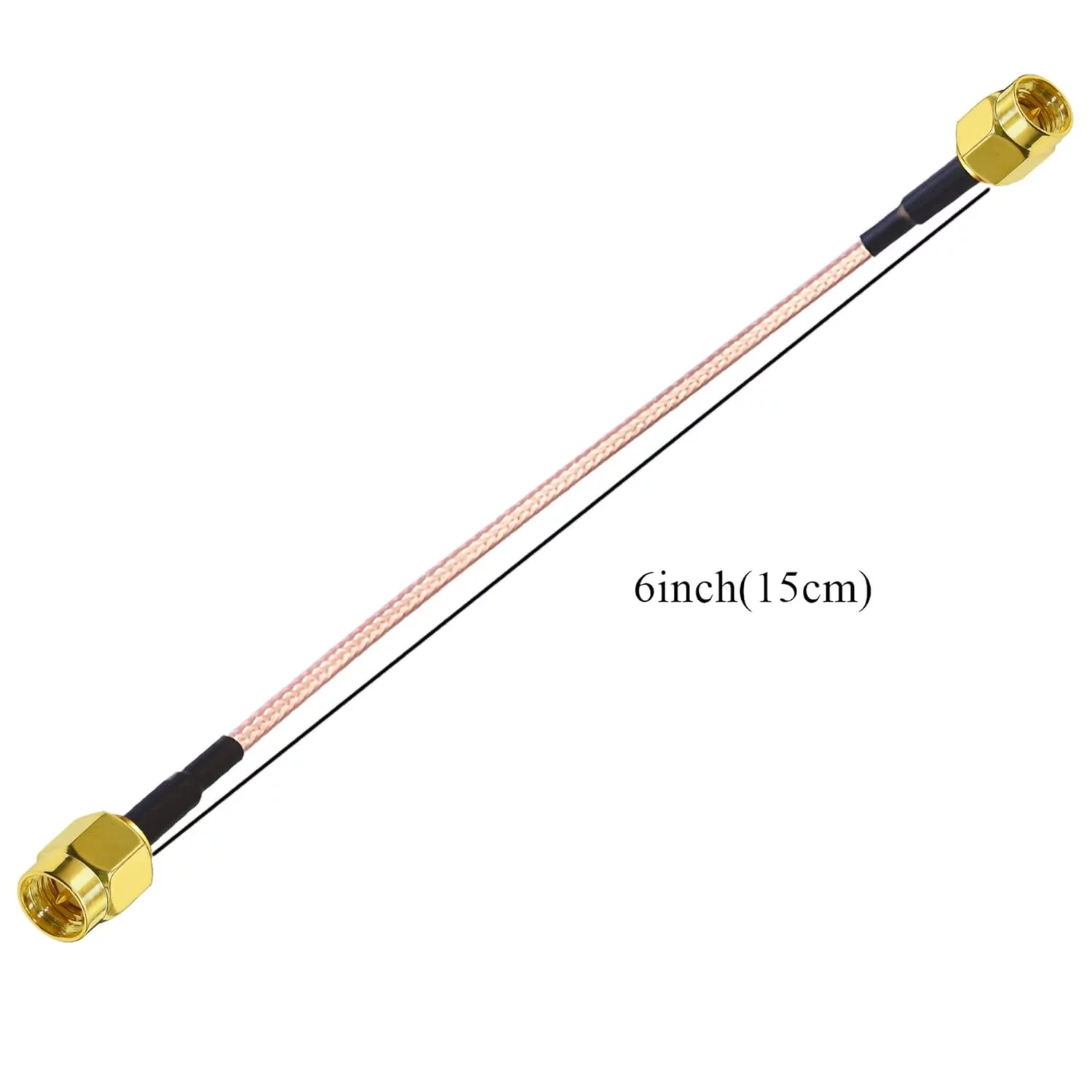 câble coaxial RG316 SMA, 15 cm (6 pouces), avec connecteurs SMA mâle et mâle, câble d'extension d'antenne SMA pour radios WiFi et systèmes de sécurité.