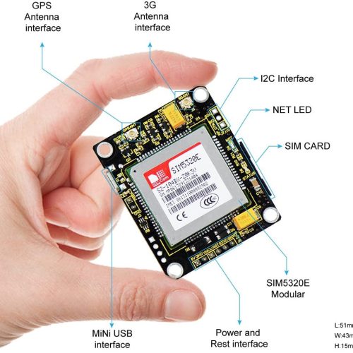 KEYESTUDIO SIM5320E Module 3G / Carte de développement SMS GSM GPRS avec antennes GPS et adaptateur pour Arduino – Image 5