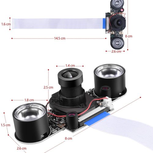 Caméra vidéo IR-Cut 1080p HD Webcam 5MP OV5647 Sensor pour Raspberry Pi RPi 4 3 B B + 2B 3A + 2 1 Camera by Longruner – Image 3