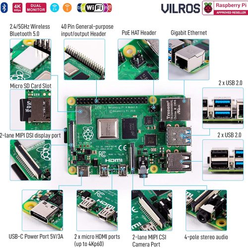 Vilros Raspberry Pi 4 Kit de démarrage complet avec étui officiel (rouge / blanc) – Image 5