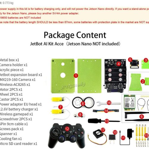 Kit JetBot AI basé sur Jetson Nano pour construire un robot intelligent basé sur l'IA JetBot avec l'œil de la caméra frontale – Image 6