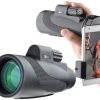 Télescope monoculaire  Prisme haute puissance et support de smartphone rapide - Portée antichoc étanche anti-buée
