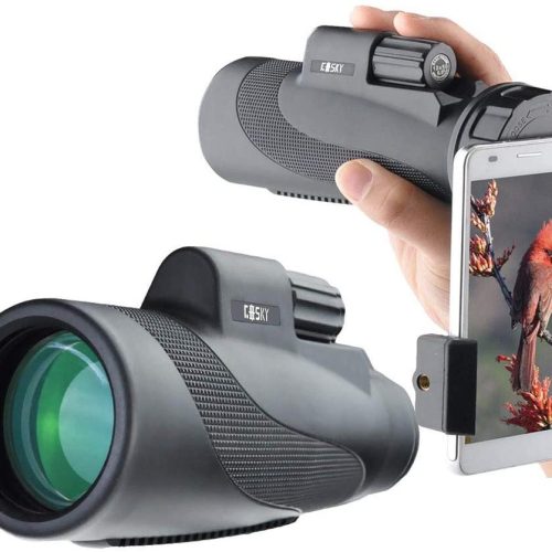 Télescope monoculaire Prisme haute puissance et support de smartphone rapide - Portée antichoc étanche anti-buée