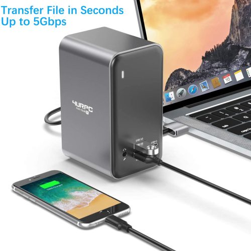 Station d'accueil USB C à double moniteur pour MacBook Pro Air, Triple affichage 4K – Image 4