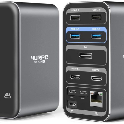 Alternative view of Station d'accueil USB C à double moniteur pour MacBook Pro Air, Triple affichage 4K