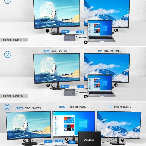 Station d'accueil à triple affichage TOTU USB-C 4K – Image 6