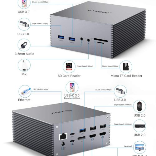 Station d'accueil à triple affichage TOTU USB-C 4K – Image 7