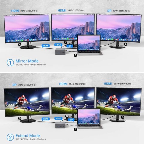 Station d'accueil à triple affichage TOTU USB-C 4K – Image 8