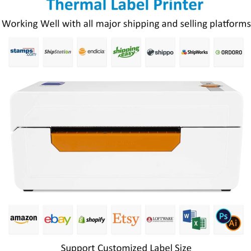 Imprimante d'étiquettes thermiques directes à grande vitesse, Machine à écrire pour étiquettes 4x6, Imprimante de codes à barres – Image 8