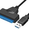 Câble  SATA vers USB, câble adaptateur de disque dur USB 3.0 SATAIII pour prise en charge SSD et HDD de 2,5 pouces UASP, 8