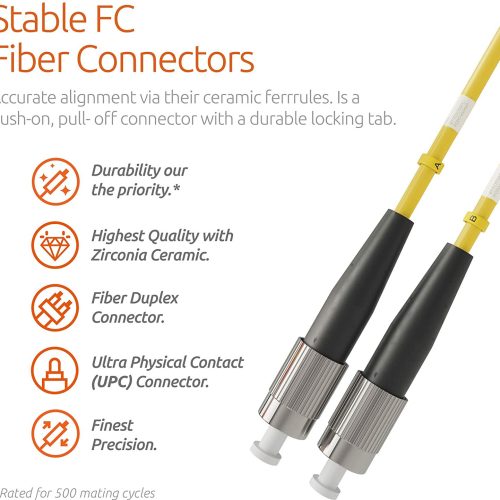 Câble de brassage fibre FC vers FC Duplex monomode  9 / 125um OS1 LSZH - Série de câbles – Image 7