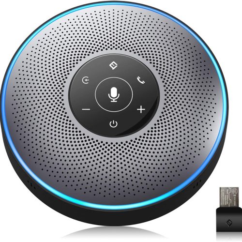 microphones AI Echo & Noise Cancelling, Skype USB Speakerphone AUX in / out pour jusqu'a 8 personnes