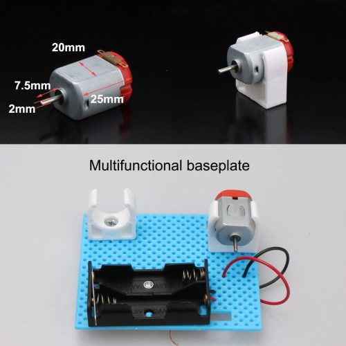 Kit de 6 moteurs à courant continu, mini-moteur électrique rectangulaire 1,5-3 V 24 000 tr/min avec 86 engrenages en plastique, – Image 3
