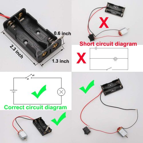 Kit de 6 moteurs à courant continu, mini-moteur électrique rectangulaire 1,5-3 V 24 000 tr/min avec 86 engrenages en plastique, – Image 5