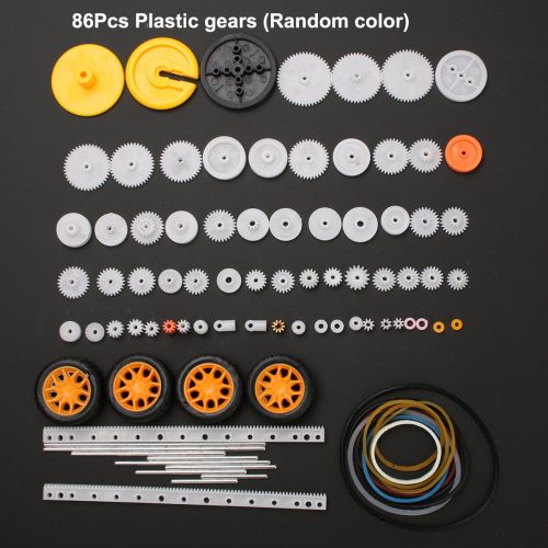 Kit de 6 moteurs à courant continu, mini-moteur électrique rectangulaire 1,5-3 V 24 000 tr/min avec 86 engrenages en plastique, – Image 7