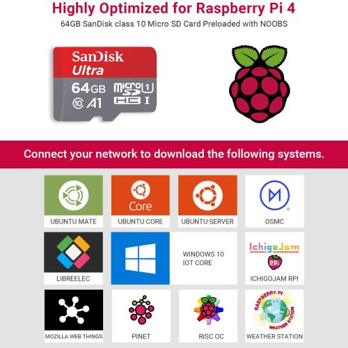 LABISTS Raspberry Pi 4 Modèle B 4 Go de RAM Kit de démarrage complet PRO avec carte Micro SD de 64 Go (4 Go de RAM) – Image 7
