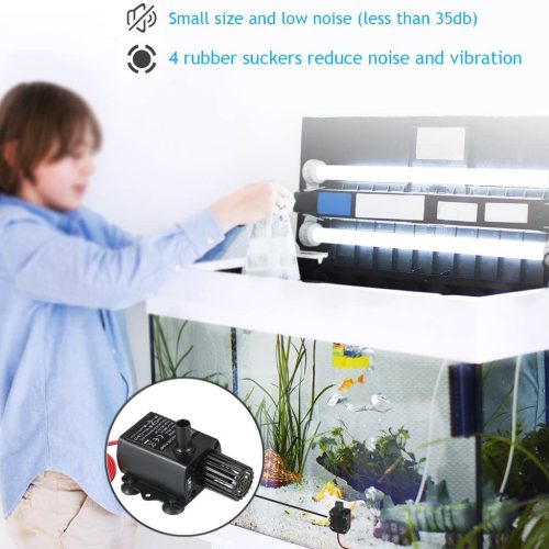 Pompe à eau submersible DC 12V 5W Pompe ultra-silencieuse pour étang, aquarium, 280L / H ascenseur 300cm – Image 6