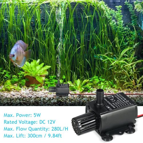 Pompe à eau submersible DC 12V 5W Pompe ultra-silencieuse pour étang, aquarium, 280L / H ascenseur 300cm – Image 7