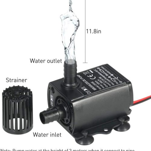 Alternative view of Pompe à eau submersible DC 12V 5W Pompe ultra-silencieuse pour étang, aquarium, 280L / H ascenseur 300cm