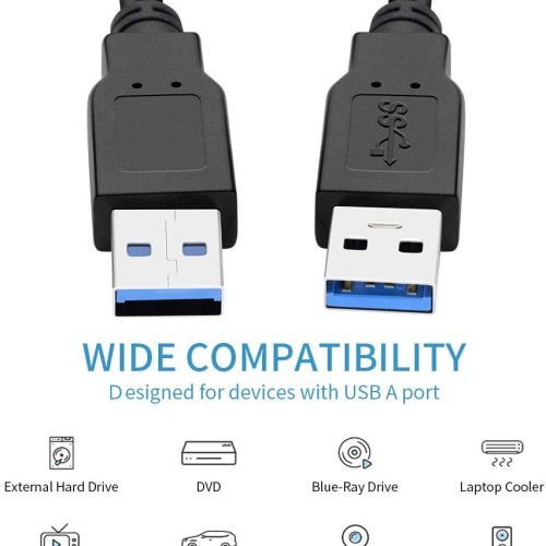 Alternative view of Câble USB Mâle à Mâle 10 pieds, Câble USB à USB 3.0