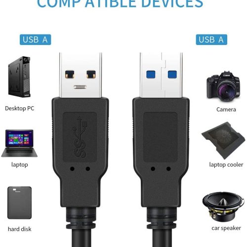 Câble USB Mâle à Mâle 10 pieds, Câble USB à USB 3.0 – Image 5