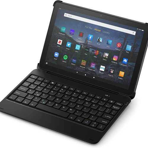 Alternative view of clavier Bluetooth conçu pour Amazon avec étui amovible en noir, pour la version 2021 de Fire HD 10 (11e génération)