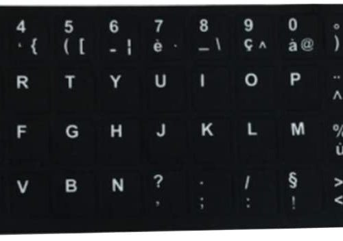 STICKER CLAVIER ORDINATEUR PORTABLE, Français AZERTY ou Arabe, Noir