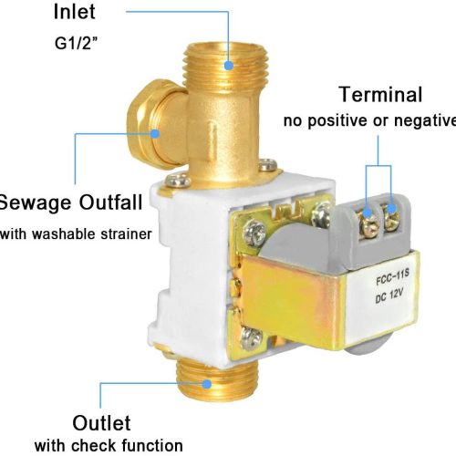 L'électrovanne électrique en plastique de l'eau de Beduan 12V normalement fermée 1/2" – Image 3