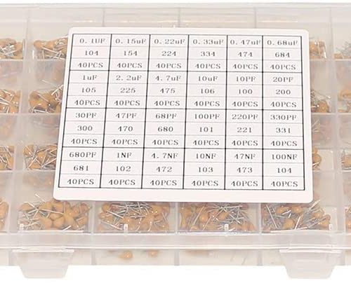 Kit d'assortiment de condensateurs en céramique WOWOONE 960PCS 24Value 50V – Image 5
