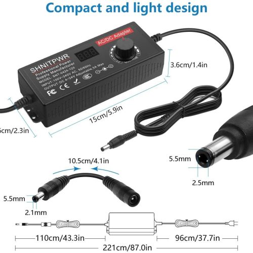 Adaptateur secteur 120W Adaptateur secteur universel 4V 5V 6V 9V 12V 15V 18V 19V 20V 24V Alimentation à découpage réglable – Image 3