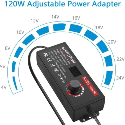 Alternative view of Adaptateur secteur 120W Adaptateur secteur universel 4V 5V 6V 9V 12V 15V 18V 19V 20V 24V Alimentation à découpage réglable