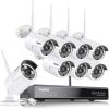 Système de caméra de sécurité sans fil SANNCE 2K, 8CH 5MP NVR avec 8 caméras de IP WiFi 3MP SANS HHD
