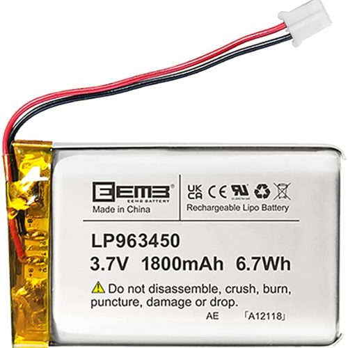 EEMB 3.7V 1800mAh Lipo Battery 963450 Batterie Li-ion Rechargeable Lithium Polymer ion Battery Pack avec connecteur JST (1)