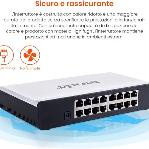 TENDA SWITCH 16 PORT S16 SIMPLE – Image 5