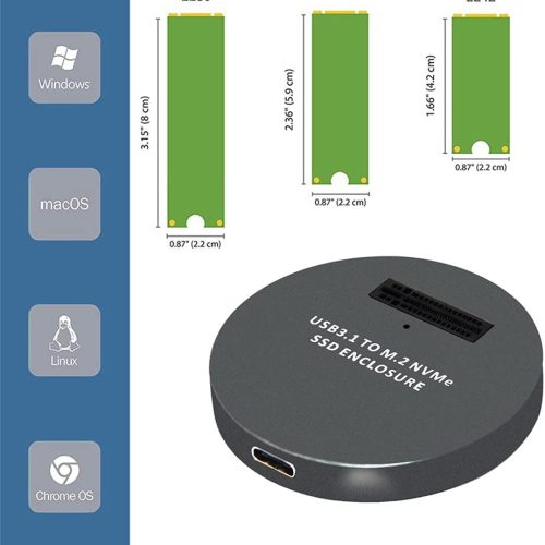Boitier Disque Dur SSD USB3.1 TO M.2 NVMe SSD ENCLOSURE – Image 4