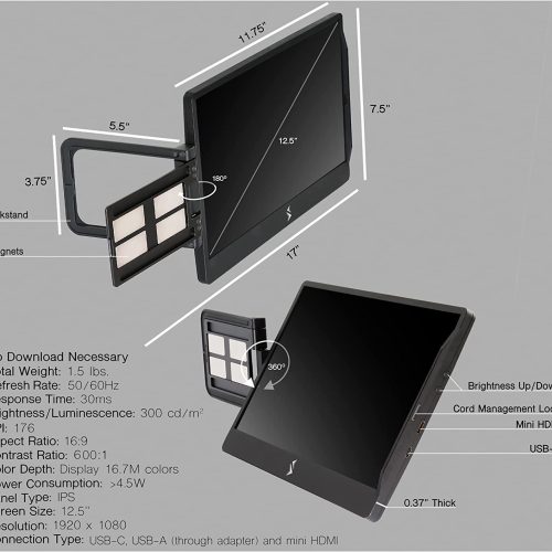 Ecran d'ordinateur portable | Compatible avec Mac, PC et Chrome | Alimenté par USB ou Mini HDM – Image 7