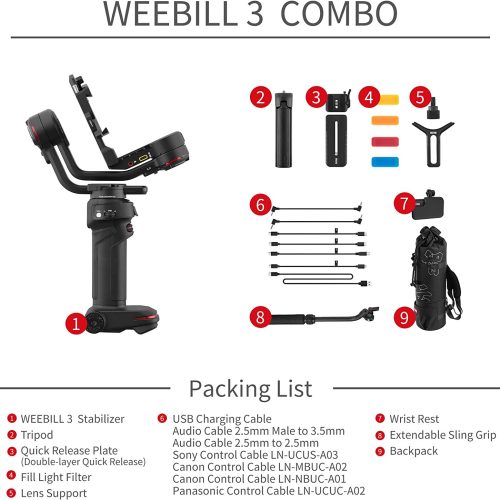 Alternative view of Zhiyun Weebill 3 Stabilisateur 3 axes - Bluetooth 5.0 - Ecran OLED