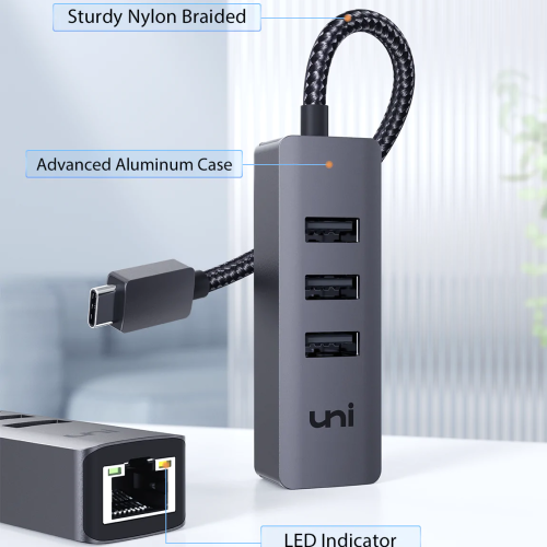 Alternative view of EHUB01  Unet | Concentrateur USB-C (4 en 1) | USB 3.0
