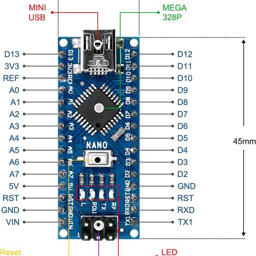 Carte à puce Nano V3.0 CH340, Atmega328P (Mini-USB) – Image 3