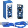 Nano V3.0, Nano Board ATmega328P 5V 16M Micro-Controller Board Compatible avec Arduino IDE (Nano avec câble USB)