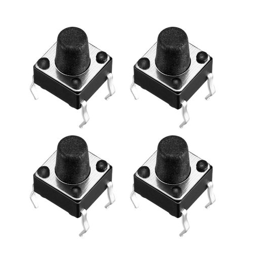 10pcs interrupteurs à bouton-poussoir momentanés 6 x 6 x 6 mm à 4 broches DIP Micro PCB tactile