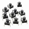 10pcs interrupteurs à bouton-poussoir momentanés 6 x 6 x 6 mm à 4 broches DIP Micro PCB tactile